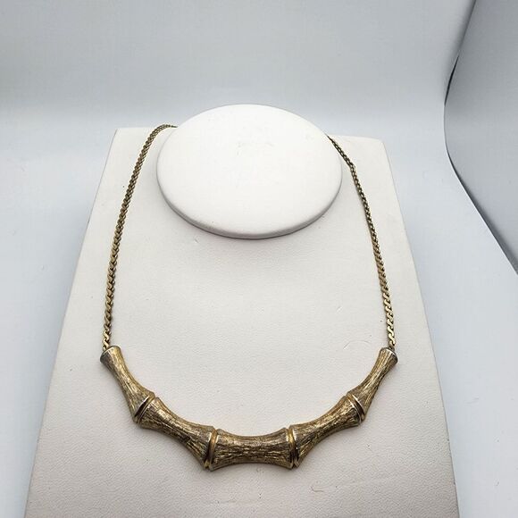 Vintage Direction One Gold Tone Bamboo Necklace